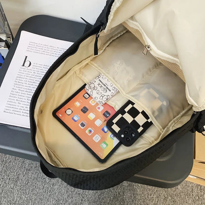 New Women Male Trendy Backpack Men Female Black Travel Book Bag Fashion Lady Laptop College Backpack Girl Boy Leisure School Bag