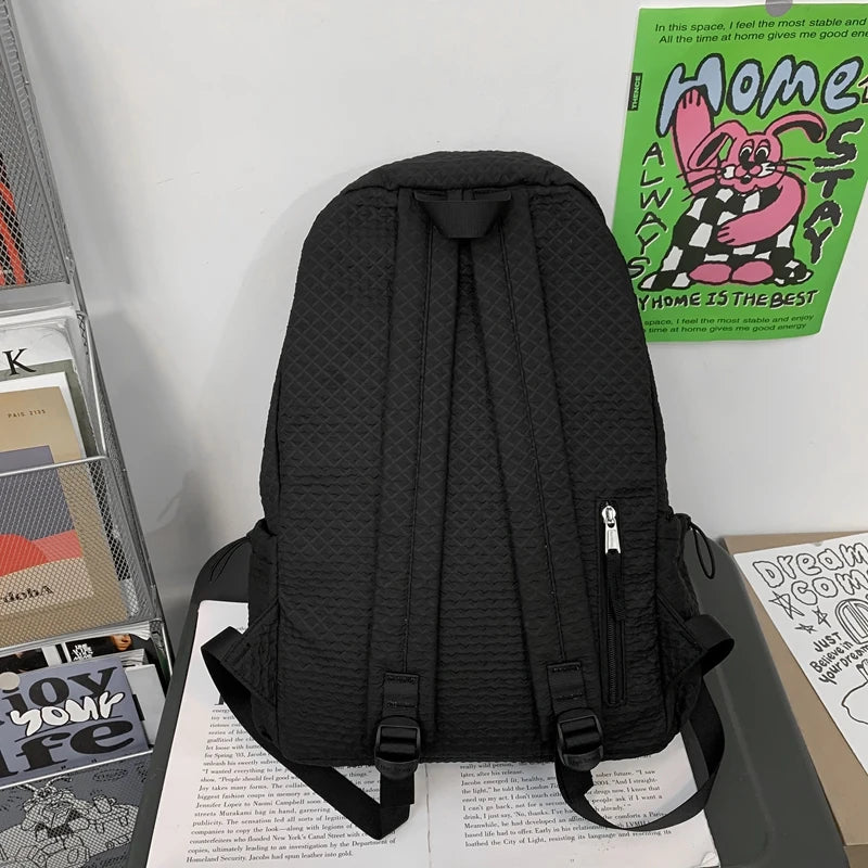 New Women Male Trendy Backpack Men Female Black Travel Book Bag Fashion Lady Laptop College Backpack Girl Boy Leisure School Bag