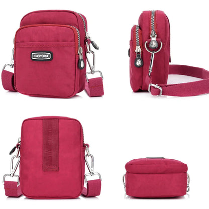 New Women Waterproof Nylon Shoulder Bag Mini Portable Crossbody Bags For Women Multifunction Ladies Mobile Phone Bag Waist pack
