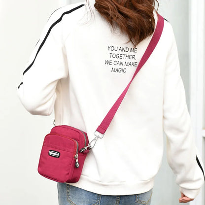 New Women Waterproof Nylon Shoulder Bag Mini Portable Crossbody Bags For Women Multifunction Ladies Mobile Phone Bag Waist pack