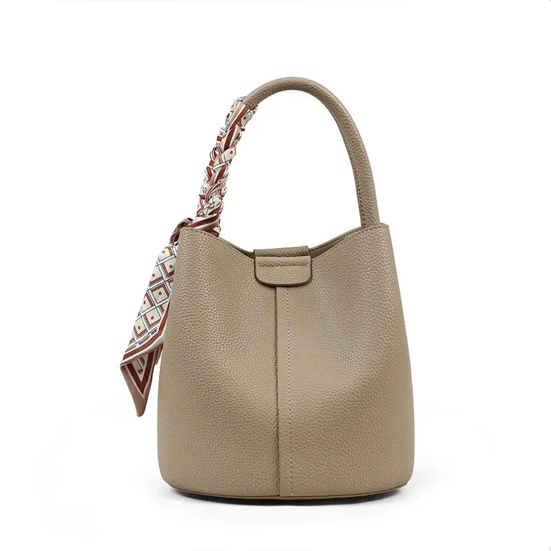 New Women's Bag Crossbody Bags 2024 Light Luxury Genuine Leather Portable Bucket Bag Designer Bags  Luxury Bag