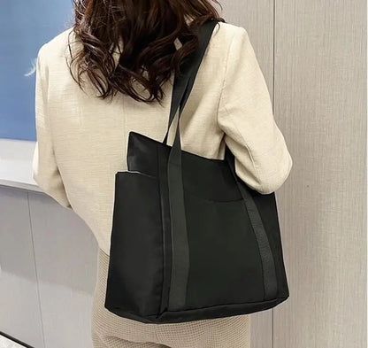 New Women's Bag Solid Color Bag Commuting Shoulder Bag Leisure Simple Large Capacity Nylon Handbag