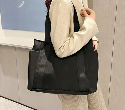 New Women's Bag Solid Color Bag Commuting Shoulder Bag Leisure Simple Large Capacity Nylon Handbag