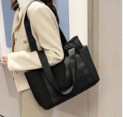 New Women's Bag Solid Color Bag Commuting Shoulder Bag Leisure Simple Large Capacity Nylon Handbag
