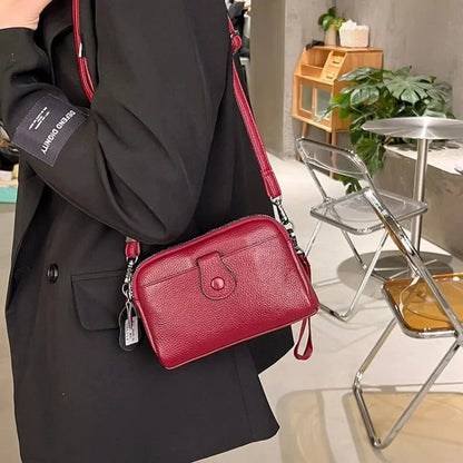 New Women's Genuine Leather Shoulder Leisure Fashion Crossbody Niche Luxury Ladys Mobile Phone 100% Cowhide Lady Bag