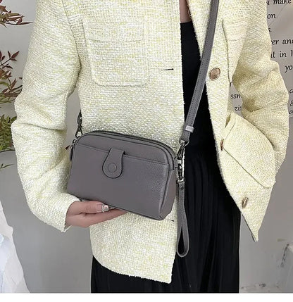 New Women's Genuine Leather Shoulder Leisure Fashion Crossbody Niche Luxury Ladys Mobile Phone 100% Cowhide Lady Bag