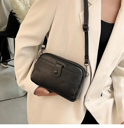 New Women's Genuine Leather Shoulder Leisure Fashion Crossbody Niche Luxury Ladys Mobile Phone 100% Cowhide Lady Bag