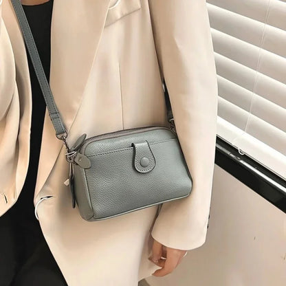 New Women's Genuine Leather Shoulder Leisure Fashion Crossbody Niche Luxury Ladys Mobile Phone 100% Cowhide Lady Bag