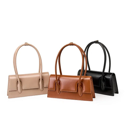 New Women's Genuine Leather Shoulder Niche High-grade Underarm Bag Stylish and Elegant Slung Ladies One-shoulder Handbag