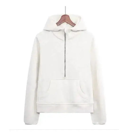 New Women's Half Zipper Pullover Fleece Hoodie Sweatshirts New Arrivals Free Shipping