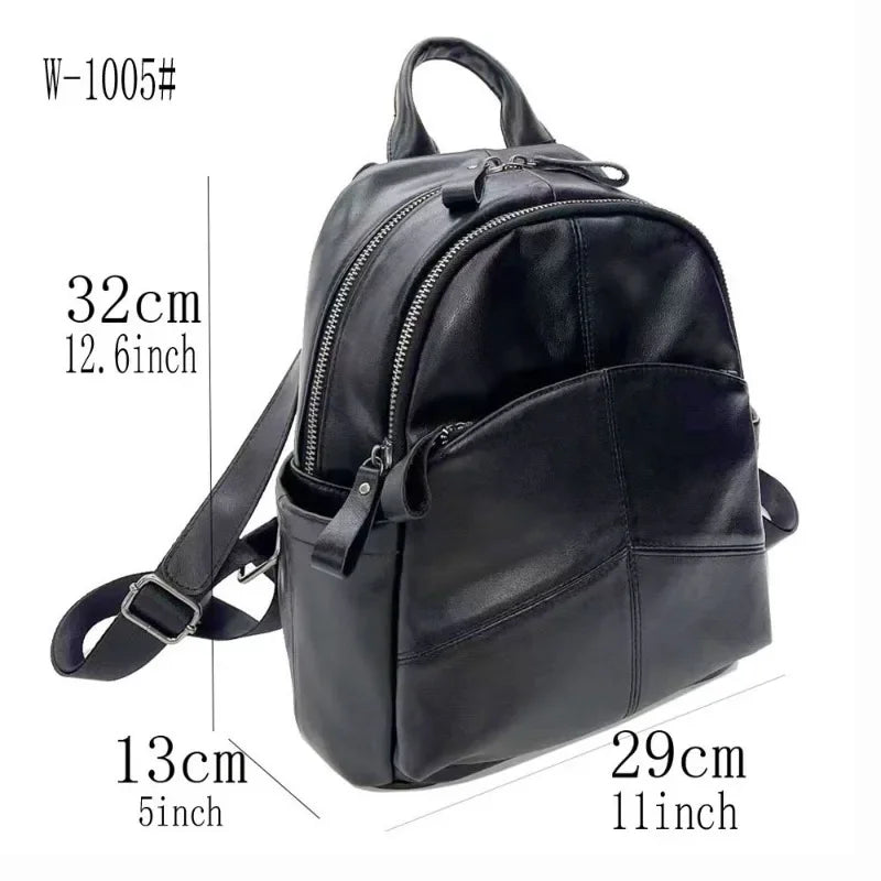 New Women's Multifunction Backpack Casual Large Capacity Solid Color School Bag Fashion High Quality Travel Shoulder Bag