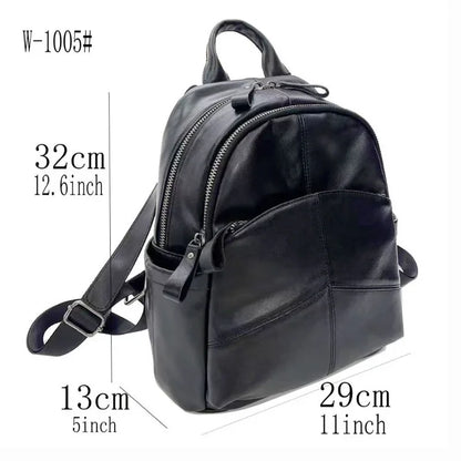 New Women's Multifunction Backpack Casual Large Capacity Solid Color School Bag Fashion High Quality Travel Shoulder Bag
