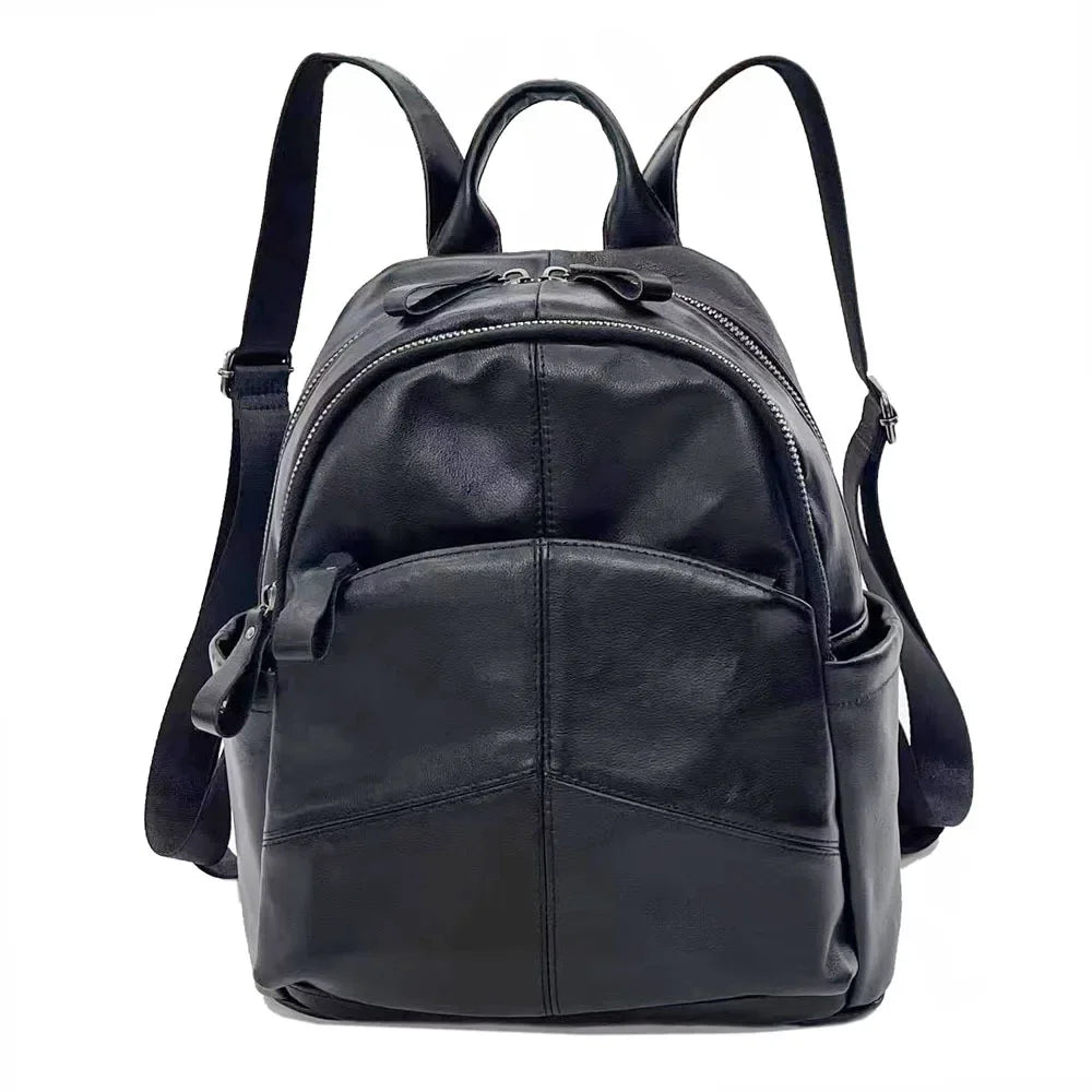 New Women's Multifunction Backpack Casual Large Capacity Solid Color School Bag Fashion High Quality Travel Shoulder Bag