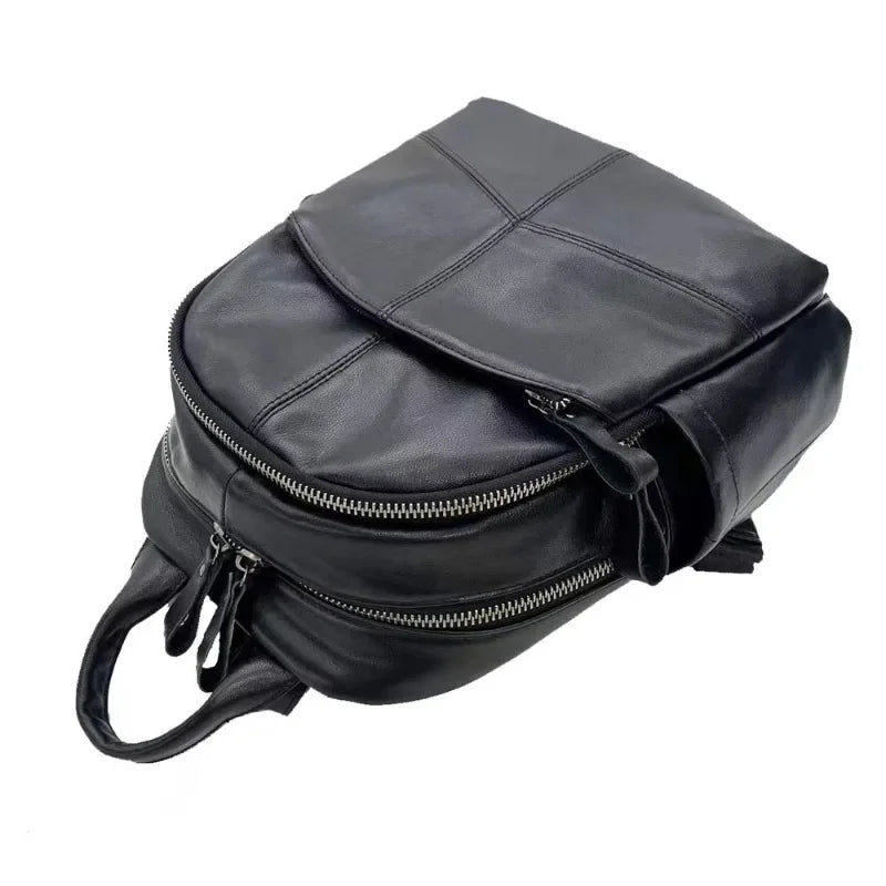 New Women's Multifunction Backpack Casual Large Capacity Solid Color School Bag Fashion High Quality Travel Shoulder Bag