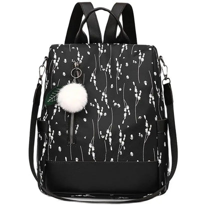 New Women's Multifunction Backpack Casual Nylon Solid Color School Bag For Girls Fashion Detachable Strap Travel Shoulder Bag