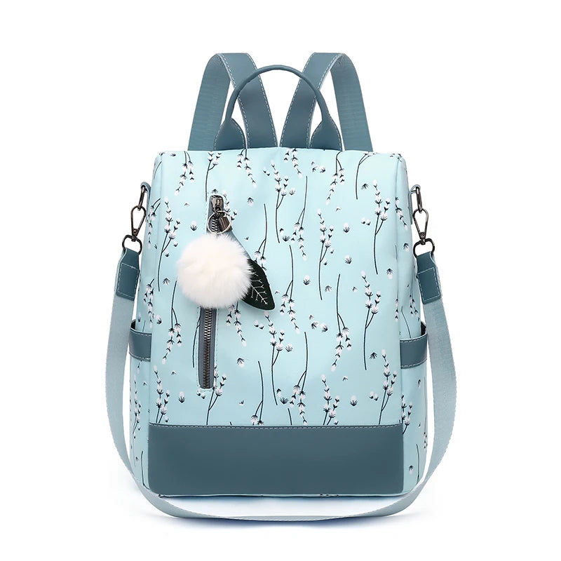 New Women's Multifunction Backpack Casual Nylon Solid Color School Bag For Girls Fashion Detachable Strap Travel Shoulder Bag