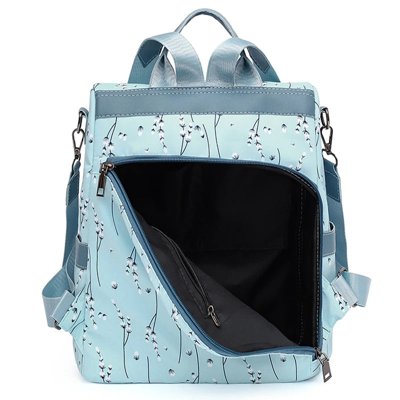 New Women's Multifunction Backpack Casual Nylon Solid Color School Bag For Girls Fashion Detachable Strap Travel Shoulder Bag