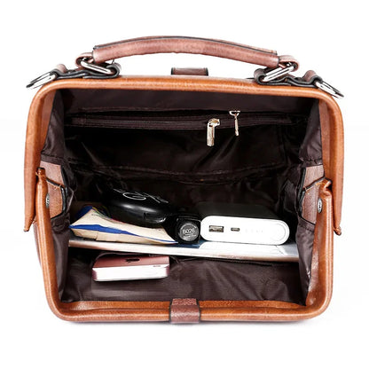 New Women's Retro PU Leather Shoulder Fashion Lock Rivet Crossbody Exquisite Ladies Handbag Female Messenger Bag