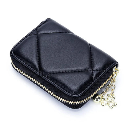New Women's Sheepskin & ID Holders, Exquisite High-end Multi-card Capacity Card Wallet Embroidered Cute Small Bag with Embo