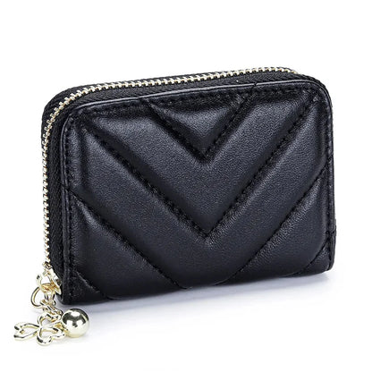 New Women's Sheepskin & ID Holders, Exquisite High-end Multi-card Capacity Card Wallet Embroidered Cute Small Bag with Embo