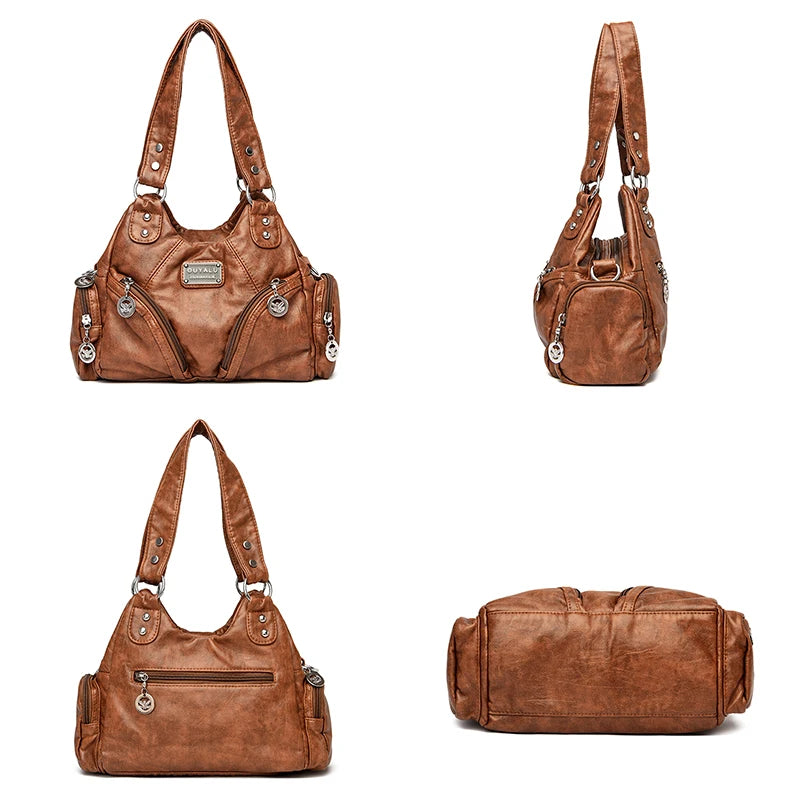 New Women's Shoulder Bags High Quality Leather Handbag Luxury Designer Brand Women's Crossbody Bag Large Capacity Shopping Bags