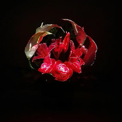 New beautiful Led colour change artificial calla with leaf silk fake lily Aquatic plants home room decoration flower