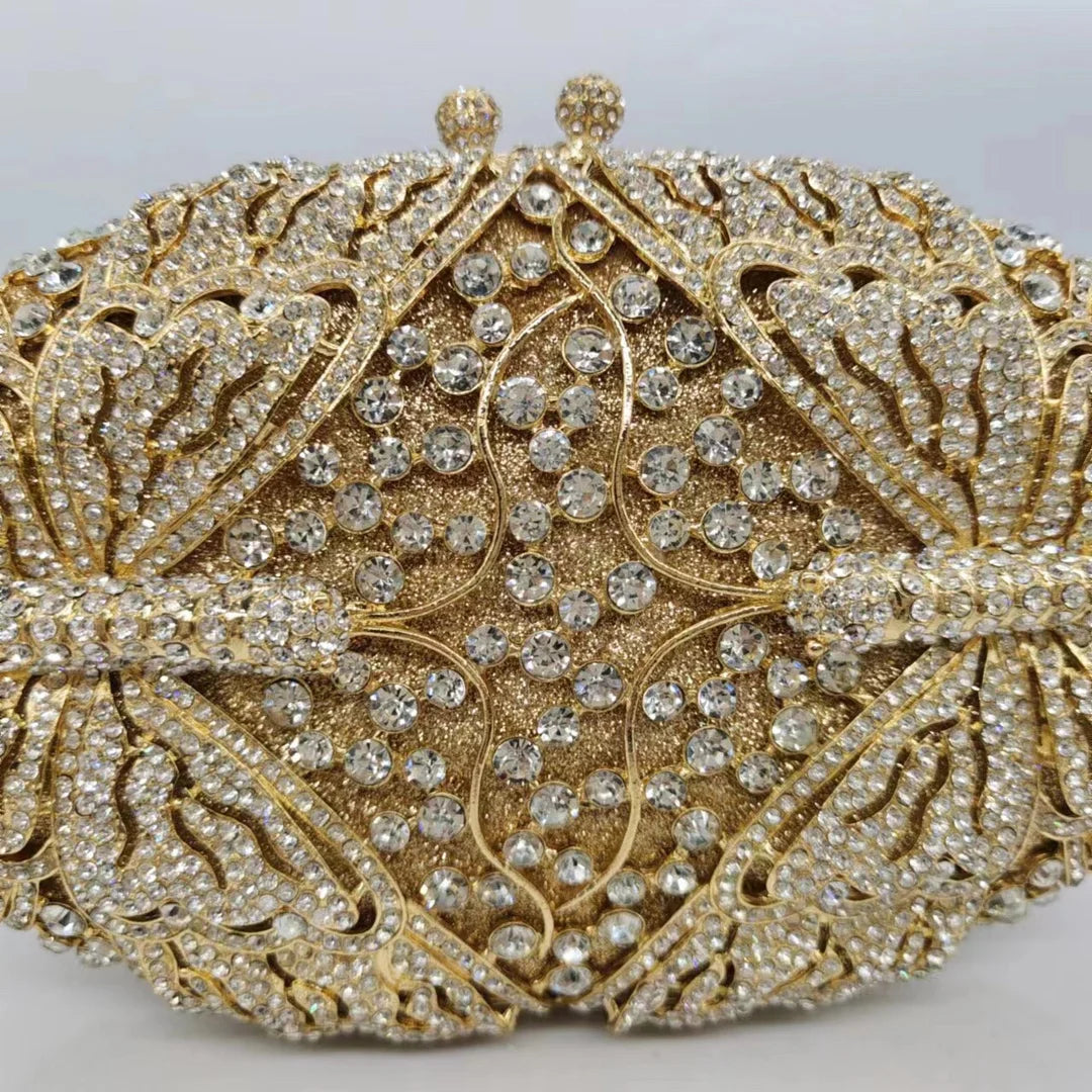 New butterfly Diamonds Clutches Rhinestone Bag Flower Clutch Party Evening Purse Handbags Wedding Female wallet