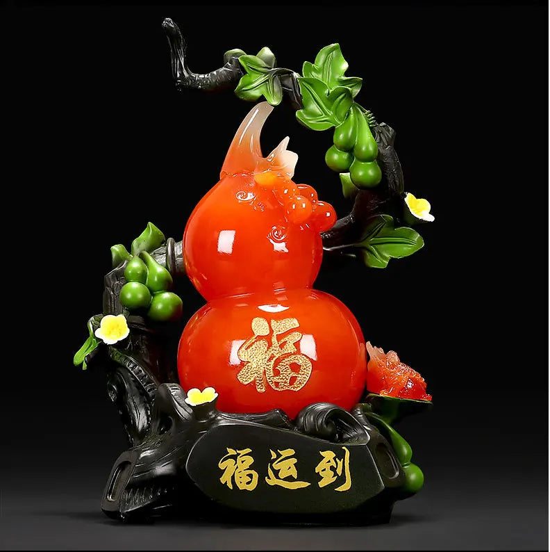 New calabash sculpture decoration feng shui fortune creative decoration living room wine cabinet decoration housewarming gift