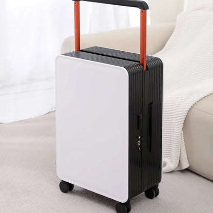 New center mounted wide pull rod luggage, stylish and stylish, with high aesthetic value and large capacity travel password box