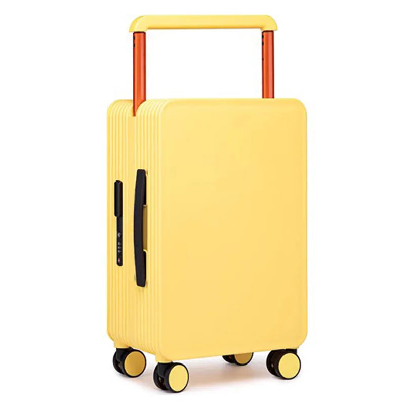 New center mounted wide pull rod luggage, stylish and stylish, with high aesthetic value and large capacity travel password box