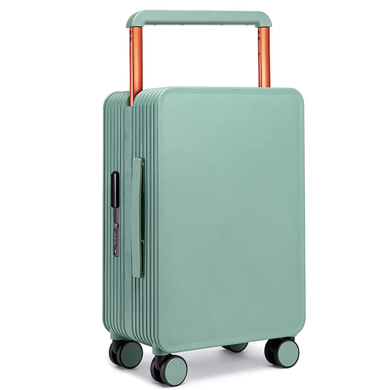 New center mounted wide pull rod luggage, stylish and stylish, with high aesthetic value and large capacity travel password box