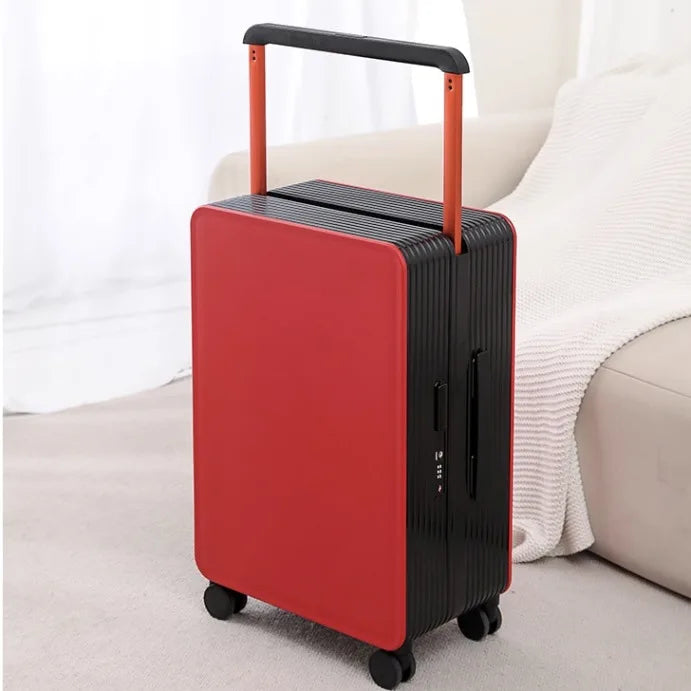 New center mounted wide pull rod luggage, stylish and stylish, with high aesthetic value and large capacity travel password box