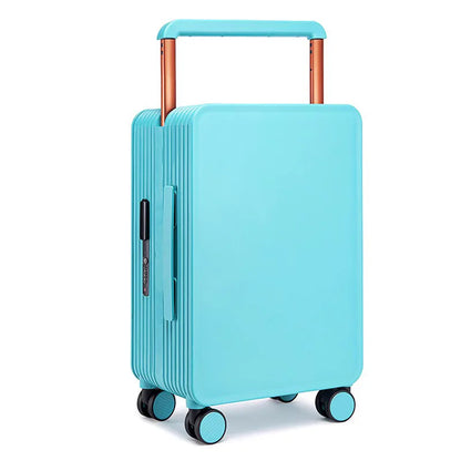 New center mounted wide pull rod luggage, stylish and stylish, with high aesthetic value and large capacity travel password box