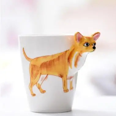 New design Creative Ceramic 3D Mug,coffee milk puer tea mugs 3D animal shape Hand painted animals Giraffe Cow Monkey cup gift