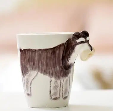 New design Creative Ceramic 3D Mug,coffee milk puer tea mugs 3D animal shape Hand painted animals Giraffe Cow Monkey cup gift