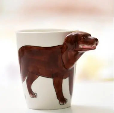 New design Creative Ceramic 3D Mug,coffee milk puer tea mugs 3D animal shape Hand painted animals Giraffe Cow Monkey cup gift