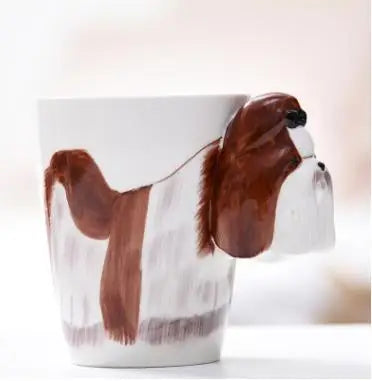 New design Creative Ceramic 3D Mug,coffee milk puer tea mugs 3D animal shape Hand painted animals Giraffe Cow Monkey cup gift