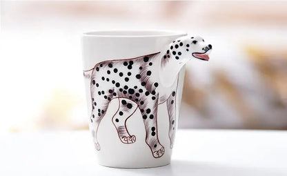 New design Creative Ceramic 3D Mug,coffee milk puer tea mugs 3D animal shape Hand painted animals Giraffe Cow Monkey cup gift