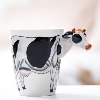 New design Creative Ceramic 3D Mug,coffee milk puer tea mugs 3D animal shape Hand painted animals Giraffe Cow Monkey cup gift