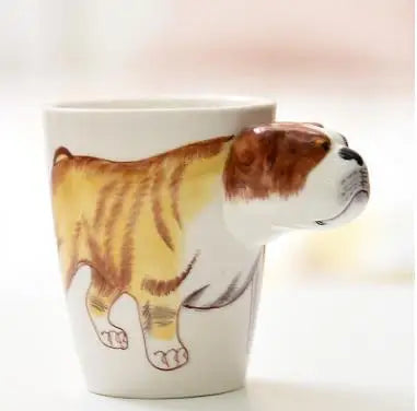 New design Creative Ceramic 3D Mug,coffee milk puer tea mugs 3D animal shape Hand painted animals Giraffe Cow Monkey cup gift