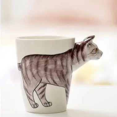New design Creative Ceramic 3D Mug,coffee milk puer tea mugs 3D animal shape Hand painted animals Giraffe Cow Monkey cup gift