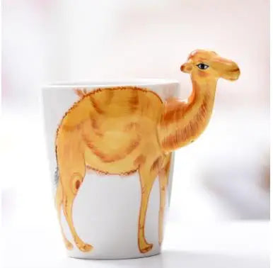 New design Creative Ceramic 3D Mug,coffee milk puer tea mugs 3D animal shape Hand painted animals Giraffe Cow Monkey cup gift