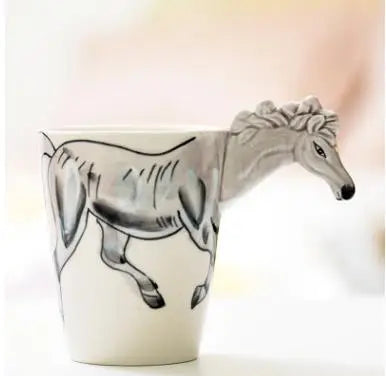 New design Creative Ceramic 3D Mug,coffee milk puer tea mugs 3D animal shape Hand painted animals Giraffe Cow Monkey cup gift