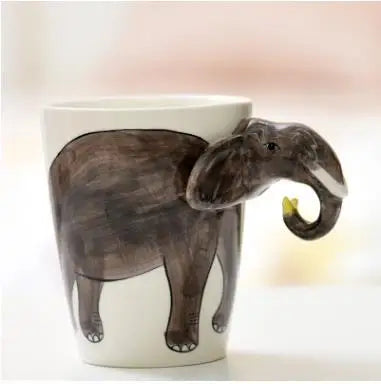 New design Creative Ceramic 3D Mug,coffee milk puer tea mugs 3D animal shape Hand painted animals Giraffe Cow Monkey cup gift