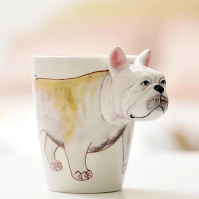 New design Creative Ceramic 3D Mug,coffee milk puer tea mugs 3D animal shape Hand painted animals Giraffe Cow Monkey cup gift