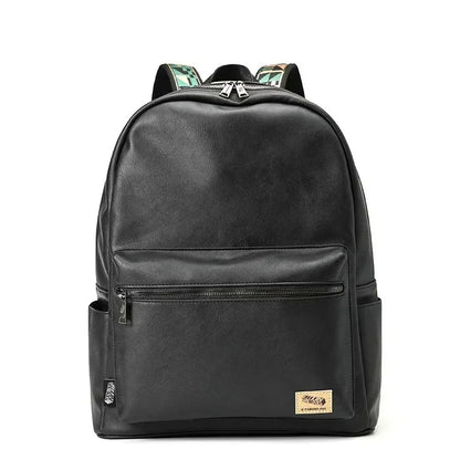 New fashion Men's business leather travel backpack casual student school for boys large capacity laptop bag