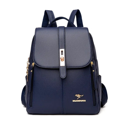 New fashion leather women's casual Feminina travel backpack large capacity student school bags for girls