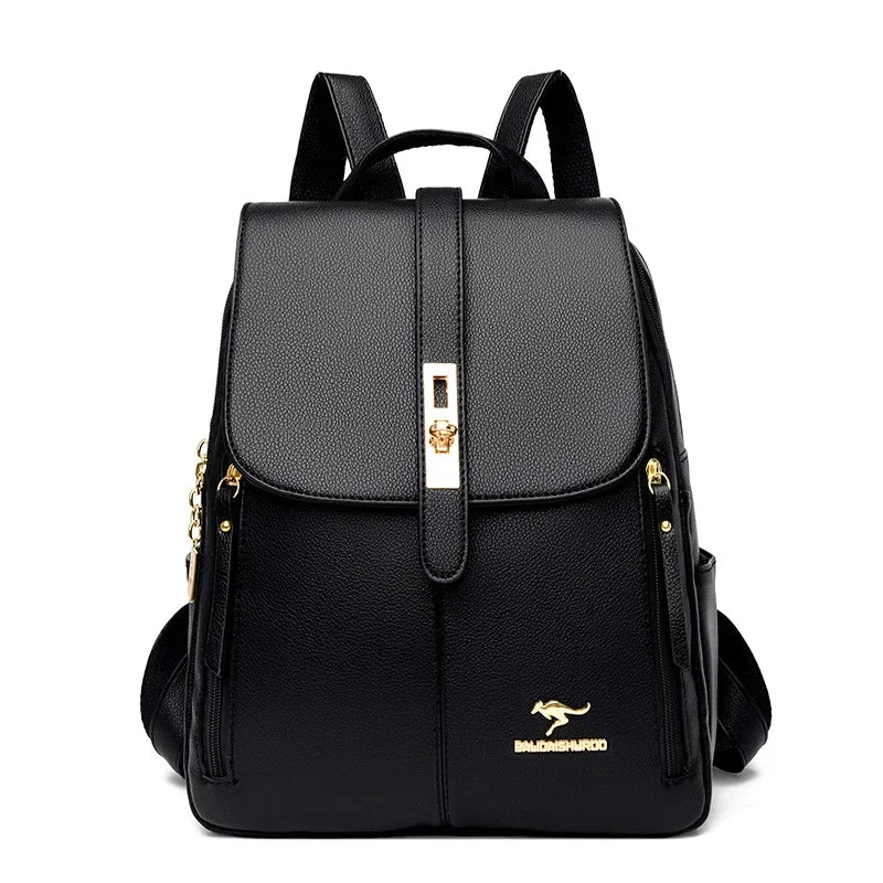 New fashion leather women's casual Feminina travel backpack large capacity student school bags for girls