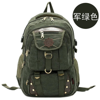 New fashion men's backpack vintage canvas backpack school bag men's travel bags large capacity travel 14 '' laptop backpack bag