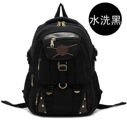 New fashion men's backpack vintage canvas backpack school bag men's travel bags large capacity travel 14 '' laptop backpack bag